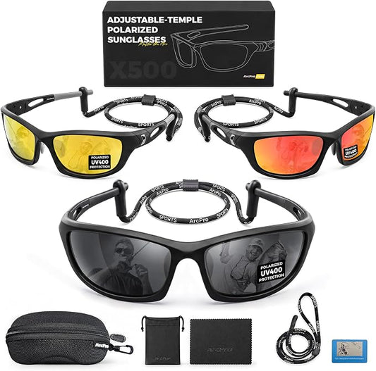 Polarized Fishing Sunglasses for Men Women, Adjustable Polarized Sunglasses, Lightweight TR90 Frame
