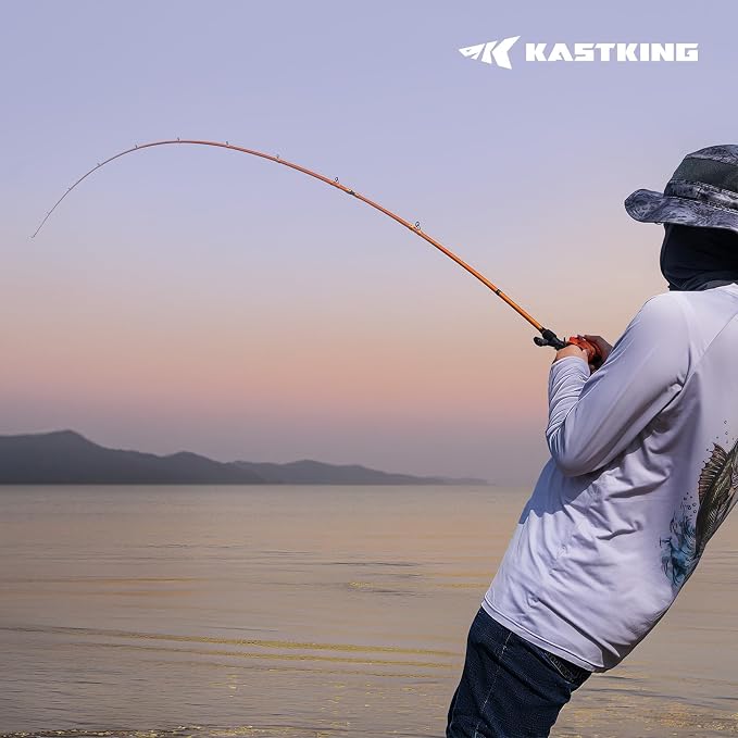 KastKing Lethal Blaze Twin-Tip Fishing Rods, IM6 Graphite Blanks Casting & Spinning Rods, 2-Piece Rod with Extra Tip, PTS Power Transition System, Ideal for Bass, Freshwater & Inshore Fishing