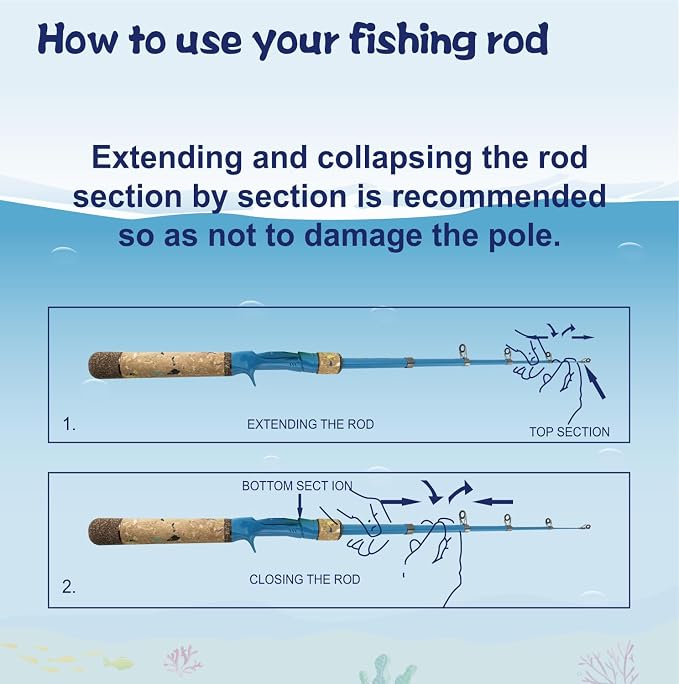 Kids Rod Set, Kids Fishing Rod and Reel Combo and Fishing Net Tackle Box with Fishing Lure Hook and Bag for Girls Beginners, Kids, Youth Anglers