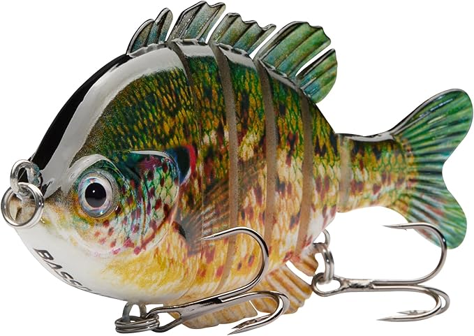 BASSDASH SwimPanfish Multi Jointed Panfish Bluegill Swimbaits Hard Topwater Bass Lures Fishing Lure Crank Saltwater 3.5in/0.85oz