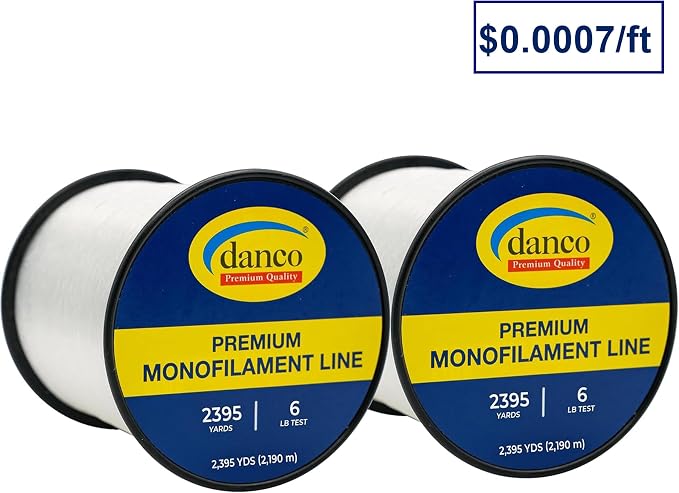 Monofilament Fishing Line | Jumbo Amount 2-1/4 lb Spools Value Pack - Low Memory and Stretch - Abrasion Resistant - Freshwater and Saltwater Fishing Line