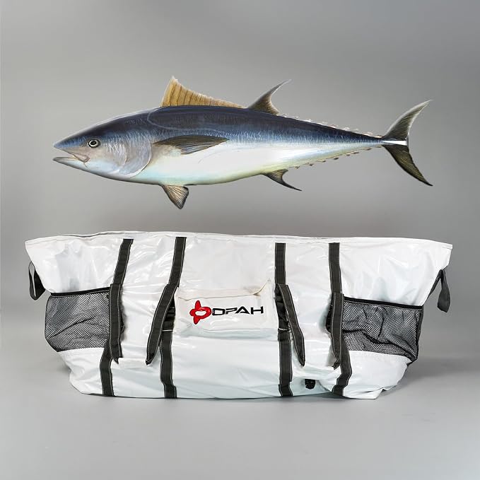 Opah Gear Fathom 7 Insulated Fish Kill Cooler Bag for Cow Tuna, 82' L x 30' W x 36' H, Heavy Duty, Marine-Grade Vinyl, UV Resistant, Camping & Fishing