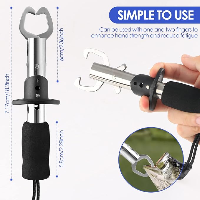 mouhike Fishing Tool Kit Fishing Pliers, Fish Lip Gripper, Fishing Hook Remover, Handheld Digital Fishing Scale, Ice Fly Fish Pliers Fishing Gear Accessories Fishermen Gift (Battery Not Included)