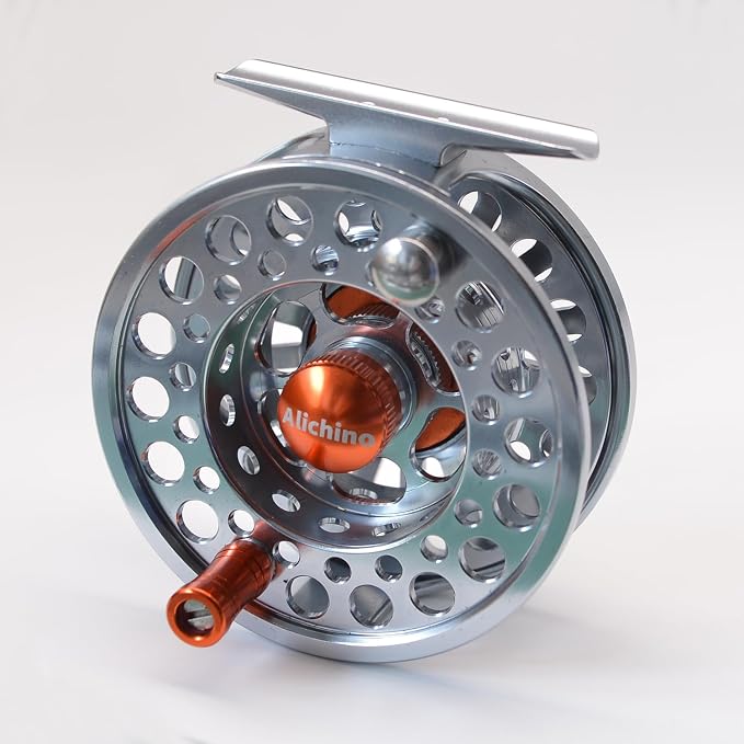 Alichino Fly Fishing Reel, CNC Machined Aluminum Alloy Large Arbor Fly Reel with Carbon Disk Drag