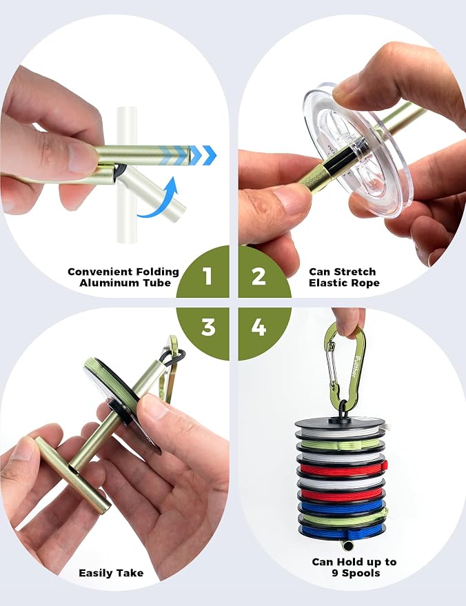 Fishing Tools Kit- Fishing Line Spooler,Tippet Holder,Fishing Scissors,Spinning Reels Spool Belt