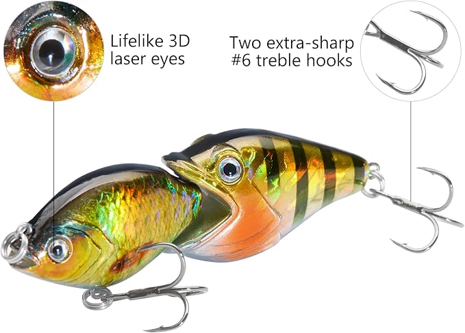 BASSROCK Fish Group Single Jointed Swimbait Bass Fishing Lure Hard Bait 3.5” 11/16oz