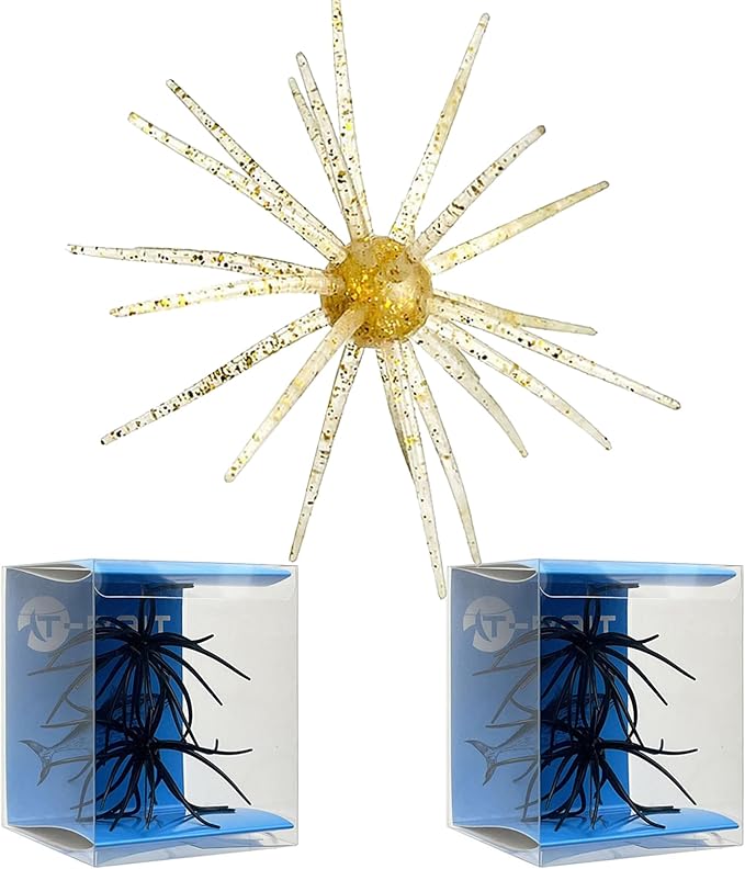 4Pcs Floating Sea Urchin Soft Lure | Tentacle Creature Lure, 4.33" & 3.54" TPR Finesse Baits, 5 Colors, Ideal for Bass Fishing with Drop Shot, Wacky Rig, Neko Rig