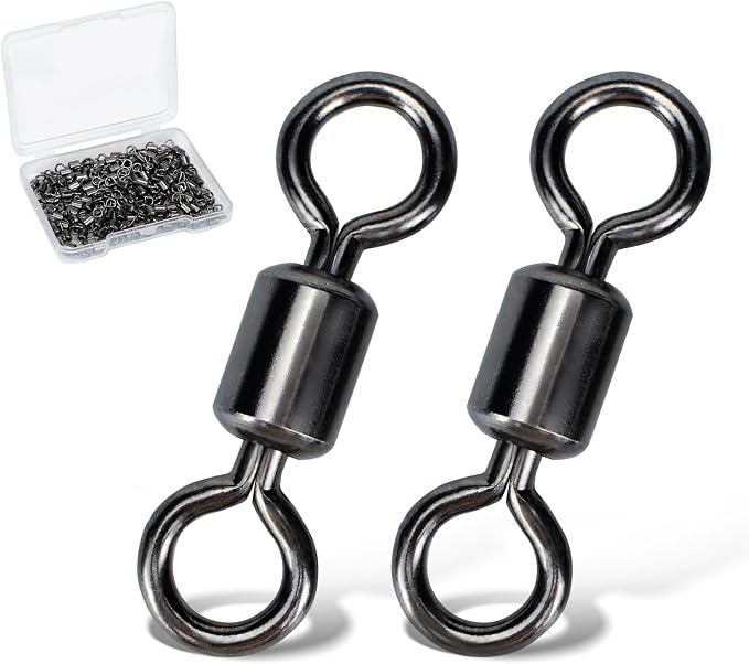 Fishing Swivels Rolling Barrel Swivels High Strength Stainless Steel Rolling Swivels Fishing Hook Line Connector Tackle Accessories