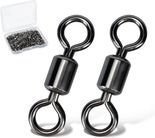 Fishing Swivels Rolling Barrel Swivels High Strength Stainless Steel Rolling Swivels Fishing Hook Line Connector Tackle Accessories