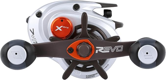 Abu Garcia Revo X BFS Low Profile Reel, Reliable Freshwater Fishing Reel, Lightweight C6 Carbon Sideplates and BFS Tuned MagTrax Braking System, Carbon Matrix Drag System