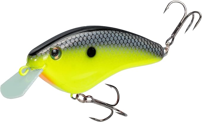 Strike King Hardliner Fishing Lure, Flat Sided Crankbait, Circuit Board Lip, Extra Tight Wobble, Size 4 Treble Hooks