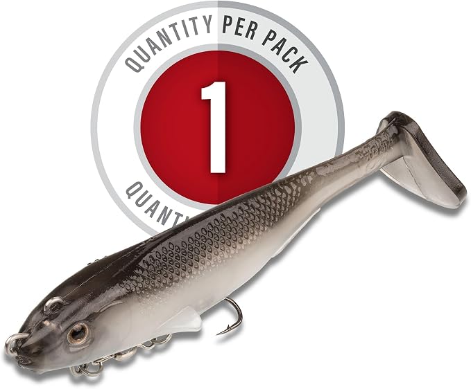 Strike King Final Copy Fishing Lure, Pre-Rigged Soft Plastic Swimbait, Free-Swinging Size 4 Treble Hook, Belly Magnetic Hook Keeper, 7/8-Ounce