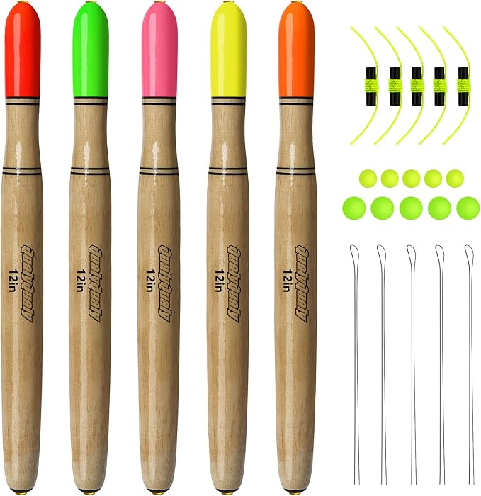 QualyQualy Lighted Fishing Floats for Catfish, 3-5PCS Fishing Pole Floats Glow in Dark Fishing Bobber with Glow Sticks for Freshwater Saltwater