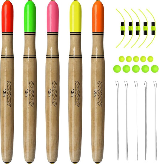 QualyQualy Lighted Fishing Floats for Catfish, 3-5PCS Fishing Pole Floats Glow in Dark Fishing Bobber with Glow Sticks for Freshwater Saltwater