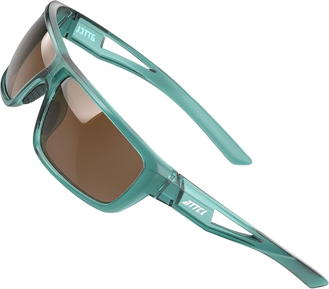 ATTCL Polarized Sunglasses Men Sports: UV Protection Lightweight TR90 Frame Anti-Slip Wrap-Around for Driving Fishing Golf