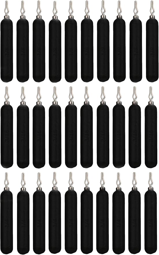 Reaction Tackle Lead Drop Shot Weights for Bass Fishing - Freshwater & Saltwater - Skinny Pencil Shaped Sinkers for Drop Shot Rig