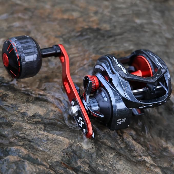 Sougayilang Baitcasting Reel, 7.0:1 Gear Ratio Super Smooth Power, 9 + 1 Shielded Ball Bearings Anti-Corrosion Baitcaster Reel Fishing Reel
