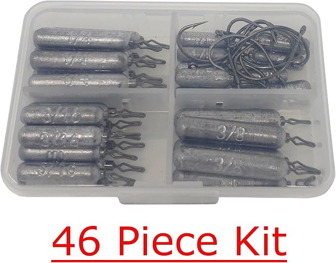 Reaction Tackle Lead Drop Shot Weights for Bass Fishing - Freshwater & Saltwater - Skinny Pencil Shaped Sinkers for Drop Shot Rig