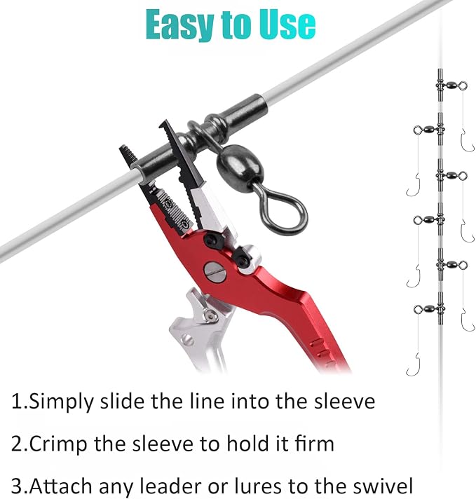 Sleeve Swivels Fishing Cross Line Swivels 3 Way Swivels Fishing Three Way Crimp Swivel Heavy Duty Brass Triple Swivels Saltwater Fishing Tackle