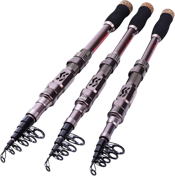 Sougayilang Fishing Rod and Reel Set Carbon Fiber Telescopic Fishing Rod 12+1BB Spinning Reel with Carry Case for Saltwater Freshwater
