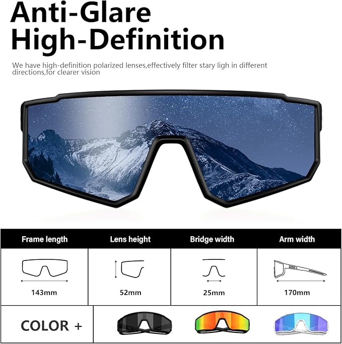 3 Pack Polarized Running Sunglasses for Women Mens Sunglasses UV Protection for Cycling Baseball Fishing