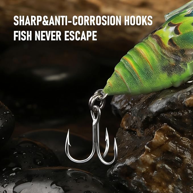 KINGDOM 3PCS Topwater Fishing Lures for Bass Whopper Popper Fishing Lure for Bass Catfish Pike Perch Floating Pencil Bait with Propeller Tail Freshwater/Saltwater