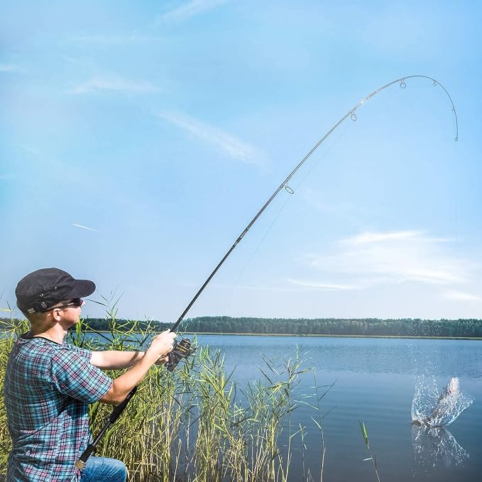 Tempo Sphera Spinning Rod - 2 Piece Carbon Fiber Fishing Rod with Fuji Reel Seat, Lightweight Fishing Rods with Stainless Steel Guides for Saltwater Freshwater Ice Fishing