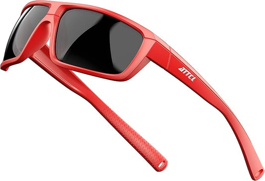 ATTCL Polarized Sunglasses Men for Fishing: UV Protection Lightweight TR90 Sports Wrap Sun Glasses Driving Golf Running
