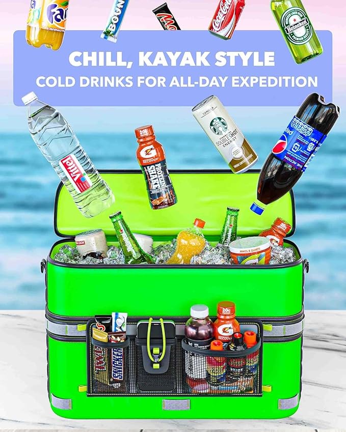 TidyFriend Kayak Cooler Behind Seat, Waterproof Cooler for Kayaking, Kayak Accessories Cooler Bag, Compatible with Lawn Chair Seat, Portable Ice Chest, Keeps Drinks Cold, Travel, Beach, Lunch