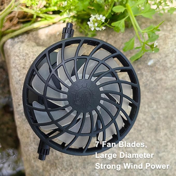 Men Sun Hat with 2 Solar Fan UPF 50+ Fishing Hats Wide Brim UV Protection Sun Hat, USB Charging
