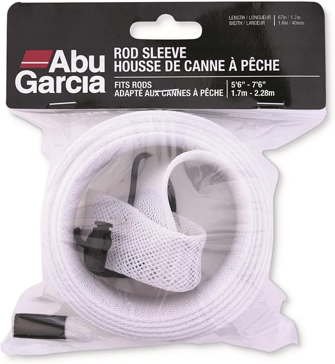 Abu Garcia® Premium Fishing Rod Sleeve, 67 in., Lightweight and Extremely Durable Woven Nylon PET Fishing Rod Cover, Reinforced Tip, Easy-Close Drawstring