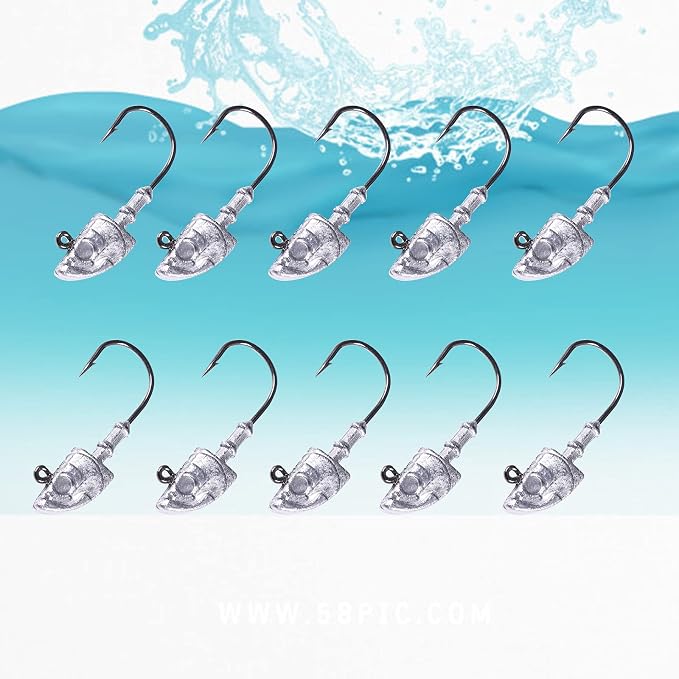 10Pcs Jig Heads Saltwater for Fishing Swimbait Saltwater Jig Heads Lures for Bass