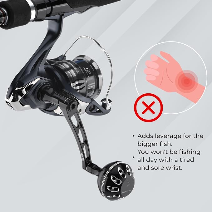 GOMEXUS Power Handle for Shimano Stradic FL FM Stella Vanford Vanquish Nasci Twinpower 1000-5000 Spinning Reel Replacement Crank