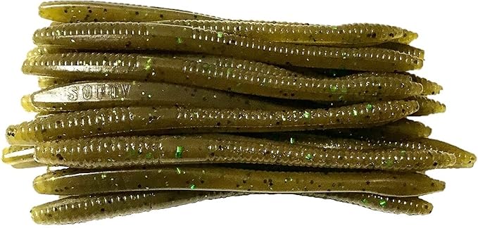 20 Pcs 5" Finesse Trick Worm (Scent, Float) Soft Plastic Bait for Bass Fishing