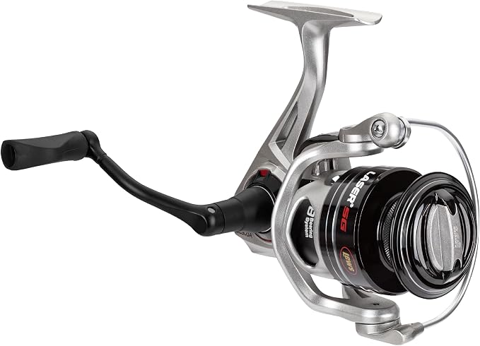 Lew's Laser SG Speed Spin Freshwater Spinning Fishing Reel, Right or Left-Hand Retrieve, 5.2:1, Zero Reverse 1-Way Clutch Bearing, Silver