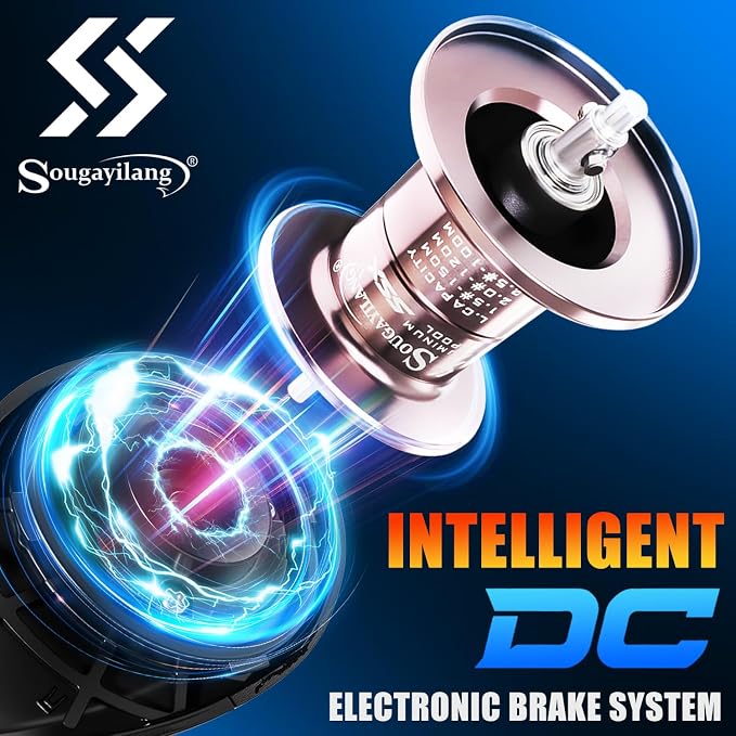 Sougayilang Baitcasting Reel with Digital Anti-Backlash Control - Smart Computer Braking System, 7.2:1 Gear Ratio, 18.5LB Max Drag-Easy Casting Baitcaster for Beginners & Bass Anglers