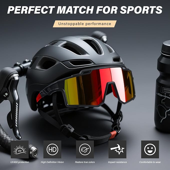 Polarized Sport Sunglasses Men Cycling Driving Fishing UV Protection Sun Glasses Lightweight Big Frame Mountain Bike Goggles