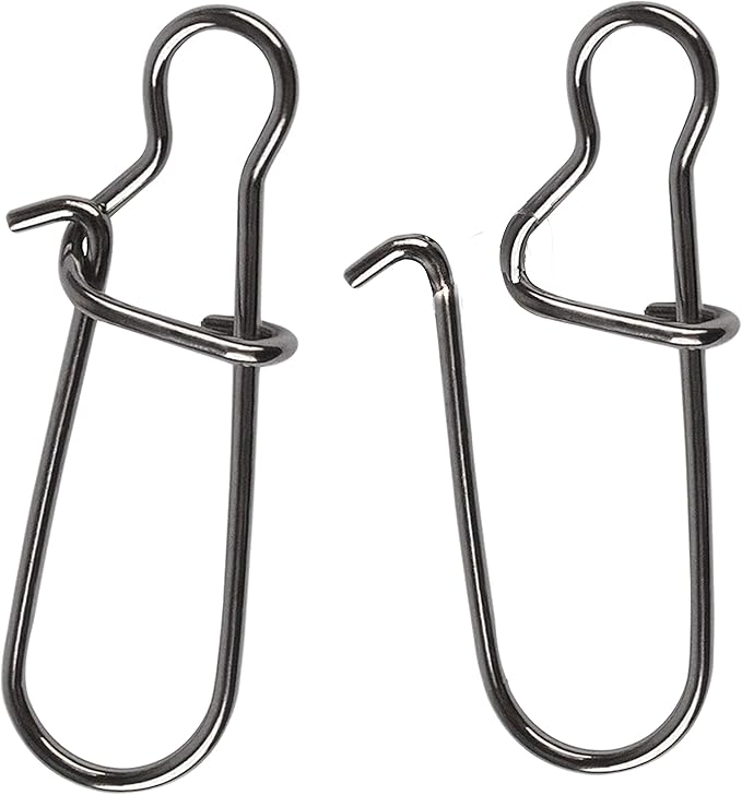 100 Pack Duo Lock Snaps Size 0-8 Black Nice Snap Swivel Solid Rings Stainless Steel Fishing Tackle Kit - Test: 26LB-220LB