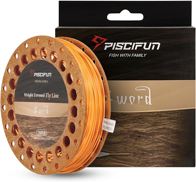 Piscifun Sword Fly Fishing Line with Welded Loop, Weight Forward Floating Fly Line, Available in WF1, WF2, WF3, WF4, WF5, WF6, WF7, WF8, WF9, and WF10 Weights, in Lengths of 90 and 100 Feet