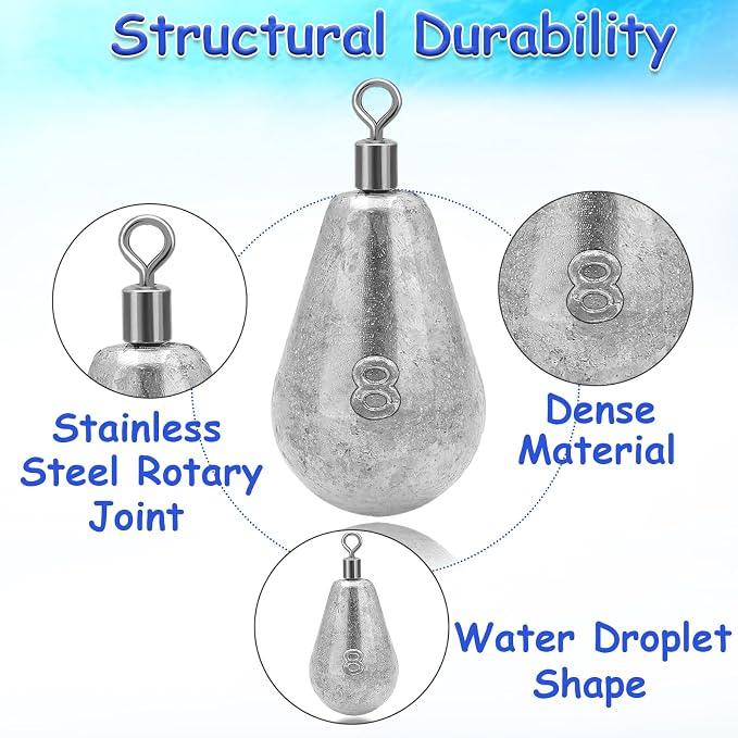 Long Casting Swivel Bell Sinkers Fishing Weights Drop Shot Weights with Swivels Fishing Lead Sinker 1/2oz 3/4oz 1oz 2oz 3oz