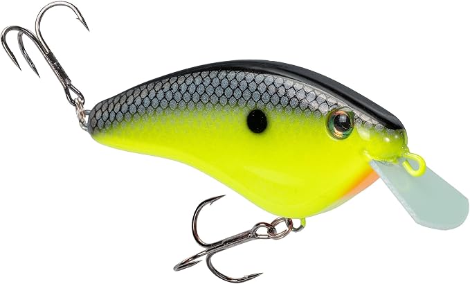 Strike King Hardliner Fishing Lure, Flat Sided Crankbait, Circuit Board Lip, Extra Tight Wobble, Size 4 Treble Hooks