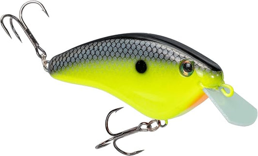 Strike King Hardliner Fishing Lure, Flat Sided Crankbait, Circuit Board Lip, Extra Tight Wobble, Size 4 Treble Hooks
