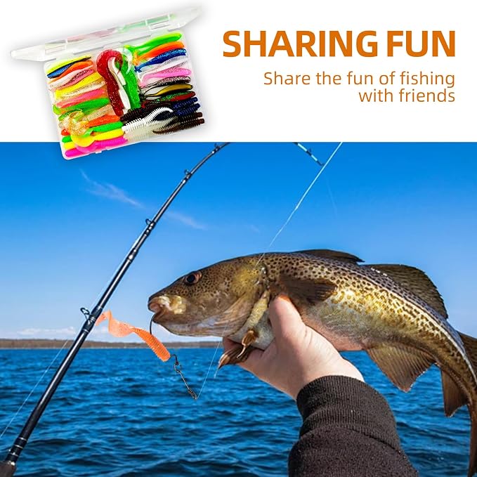 Soft Fishing Lures Kit Paddle Tail Swimbaits Plastic Worms Set Mixed Color Minnow Jerkbait Bass Lure Baitsfor Trout,Walleye,Crappie