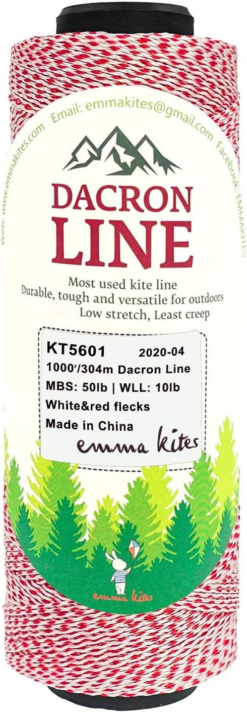 emma kites 50Lbs 1000Ft Braided Dacron Polyester String Spool Kite Line Mason Line