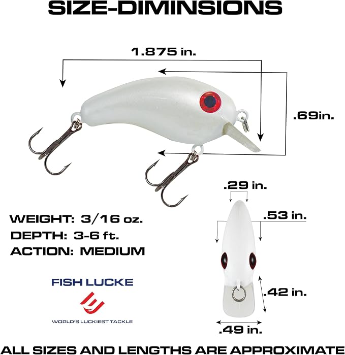 Luck E Strike Crappie Magic Crankbait (2 Inch Crappie Lure) Made in The USA