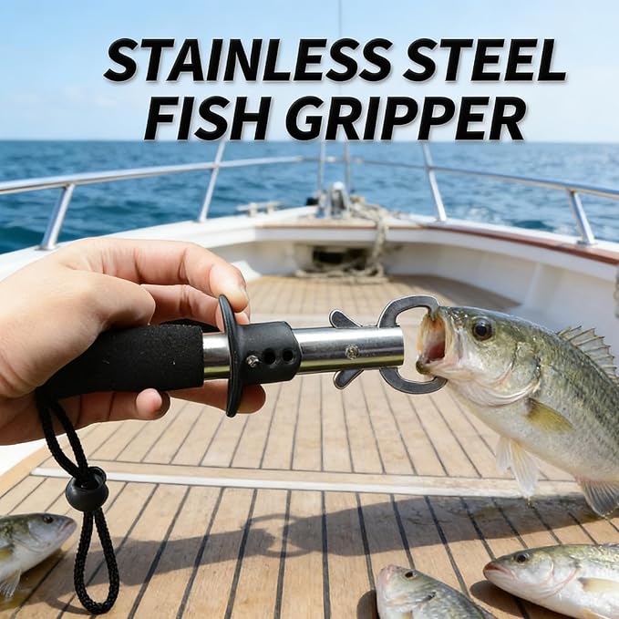 Fish Lip Gripper - Non-Damaging Fishing Mouth Clamp for Catch & Release