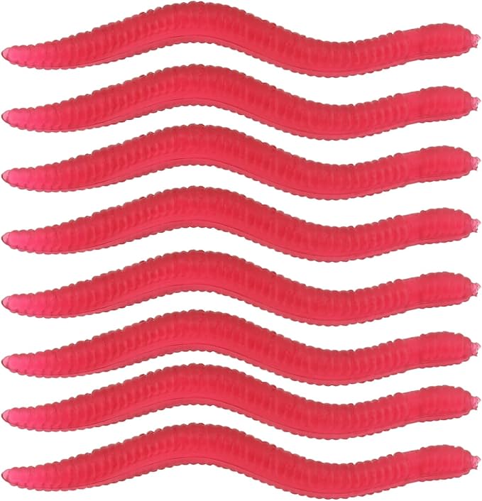 100pcs 1.5inch Simulation Earthworm Fake Worm Soft Fishing Lures, Plastic Fishing Lure Soft Lures Artificial Worm Lures
