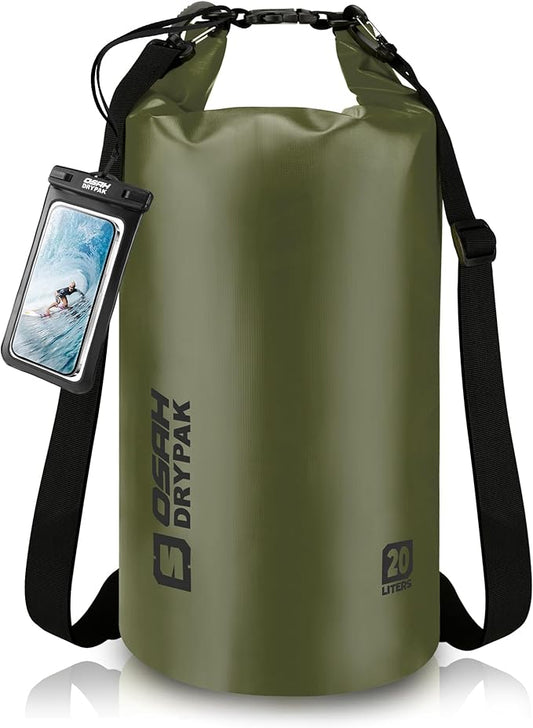 Waterproof Dry Bag, 5L/10L/20L/30L/40L Roll Top Lightweight Storage Backpack with Phone Case for Women & Men, Floating Waterproof Sack for Travel, Swimming, Kayaking, Paddle Board, Camping & Beach