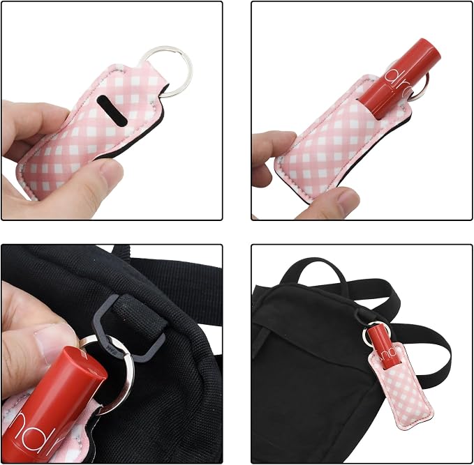 Lipstick Holder Keychain Bulk, Cute Pocket Lip Balm Holder, Chapstick Key Chain Sleeve