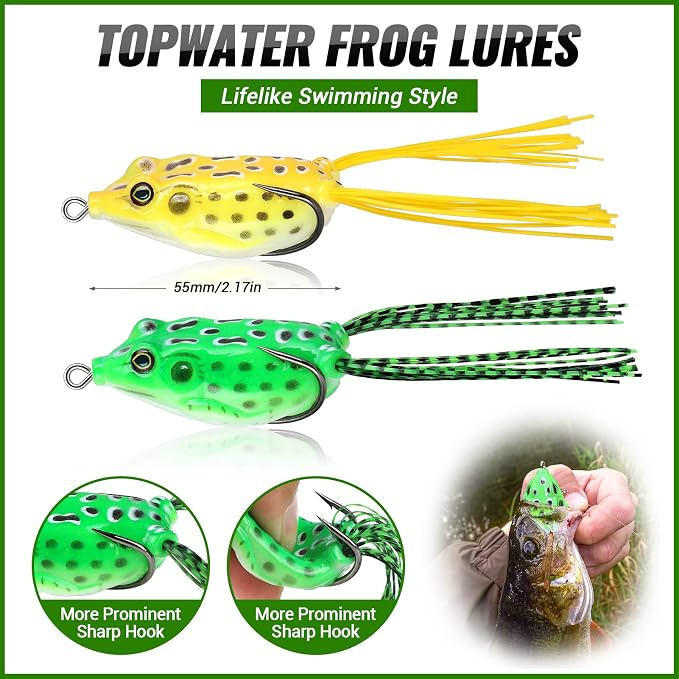 PLUSINNO Fishing Lures, All-in-One Fishing Tackle Box with Tackle Included, Fishing Gear Lure Bait Accessories Kit for Freshwater Bass Trout, Ideal Fishing Gifts for Men, Father & Beginners